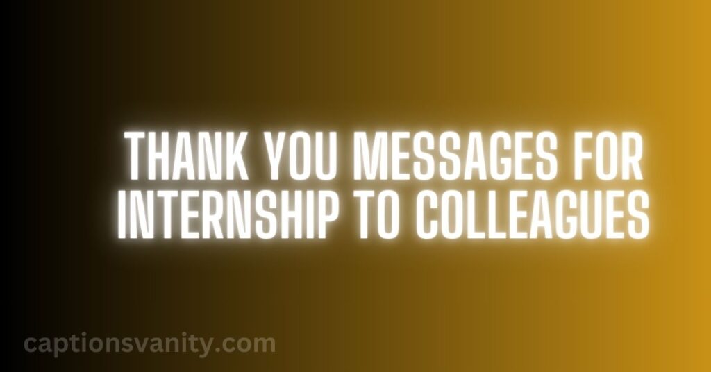 Thank You Messages for Internship to Colleagues